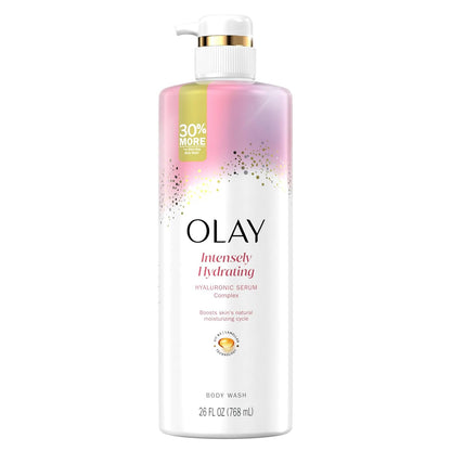 Olay Cleansing & Nourishing Body Wash for Women with Vitamin B3 and Hyaluronic Acid, Younger & Healthier Looking Skin, Fast Absorbing Formula, 26 fl oz