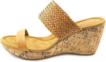 Giani Bernini Women Athalia Tan Wedge Sandals 10 M US