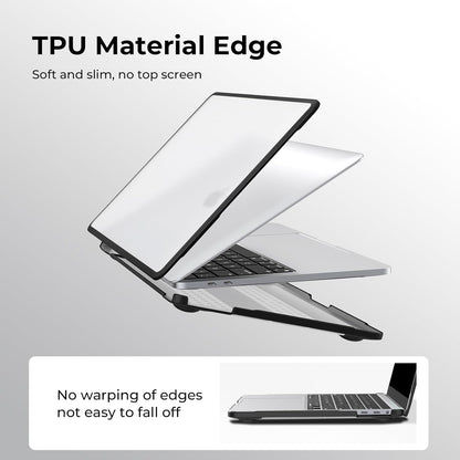 BlueSwan Anti-Cracking Hard Shell Case Compatible with MacBook Pro 13 inch, M2/M1 2025 2022-2017 A2338 A2289 A2251 A2159 A1989 A1706 A1708, Anti-Fingerprint Soft TPU Bumper, Frosted Clear