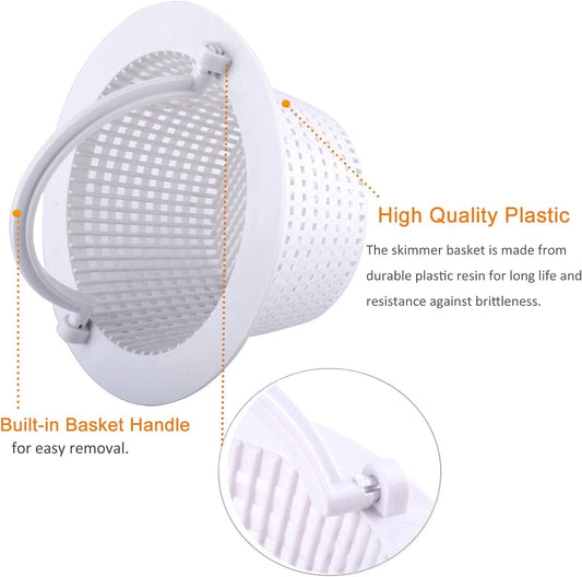 SPX1091C SP1091WM Above Ground Pool Skimmer Basket Replace for Hayward Pentair, Pool Filter Basket Replacement Compatible with HydroSkim 513330(4 Pcs)