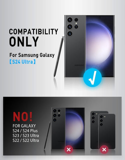 i-Blason Armorbox for Samsung Galaxy Ultra Case MagSafe with Camera Cover Stand [Support Wireless Charger] 360 Full-Body Case with Screen Protector & Kickstand Phone Case for S24 Ultra, Black