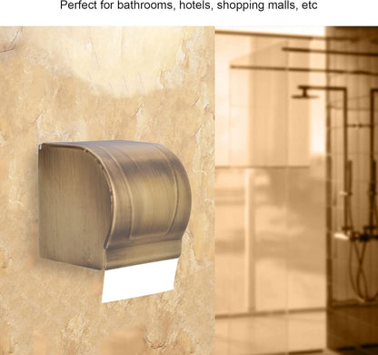 HERCHR Toilet Paper Holder, Antique Style Copper Toilet Paper Holder, Wall Mounted Paper Towel Rack, Bathroom Roll Paper Holder, 1 Pound Weight Capacity
