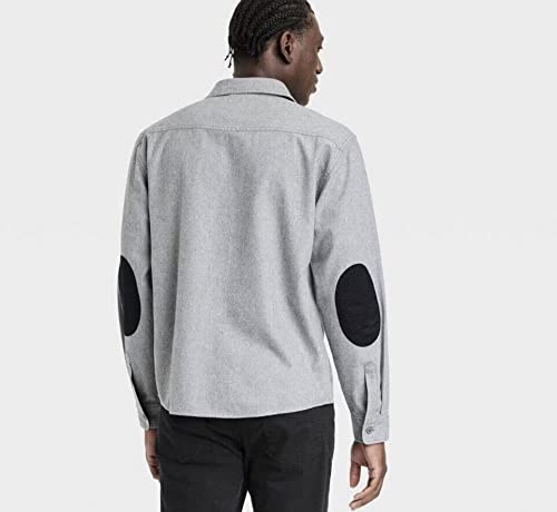 Goodfellow & Co Men's Heavyweight Flannel Button-Down Shirt - (as1, Alpha, L, Regular, Regular, Gray)