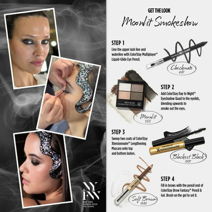 Revlon ColorStay Day to Night Long Lasting Matte and Shimmer Eyeshadow Quad, 500 Addictive, 0.16 oz