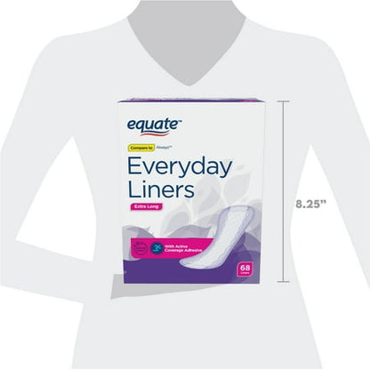 Equate Everyday Liners, Extra Long Unscented, 68 Count
