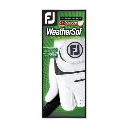 FootJoy Durable Mens Right Hand Golf Gloves, White 2 Pack