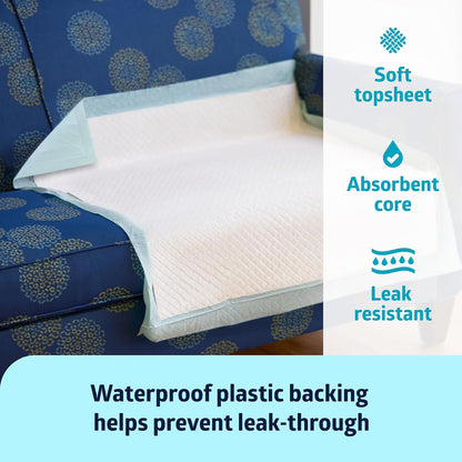 Medline Super Absorbent Underpad, 36" x 36", 50 Count, Extra Large Disposable Incontinence Pads, Protective Bed Pads, Chucks, For Kids, Adults, Elderly, Furniture & Surface Protection Pee Pad