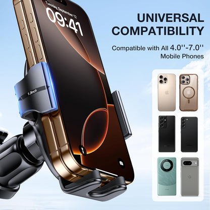 Miracase Upgraded-2nd Generation Universal Phone Holders for Your Car, 3 in 1 Air Vent Car Phone Holder Mount Compatible with iPhone 16/15/14/13/12/11 Series and All Phones