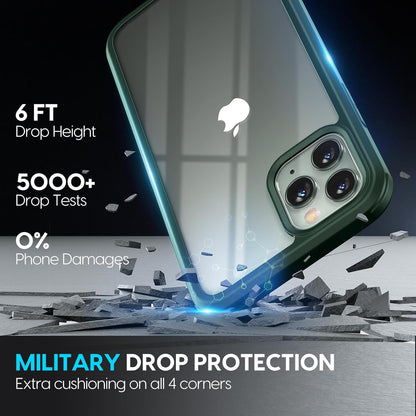 MEKKUXIN Designed for iPhone 11 Pro Max Case 6.5 Inch, Full Body Rugged Case with Built-in 9H Tempered Glass Screen Protector for iPhone 11 Pro Max, Midnight Green
