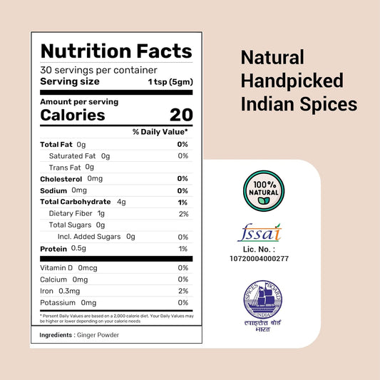 Mykook Spices Ginger Powder 5.29 Oz – Ground Ginger for Cooking, Baking, and Ginger Tea Powder Preparation (Ginger Powder)