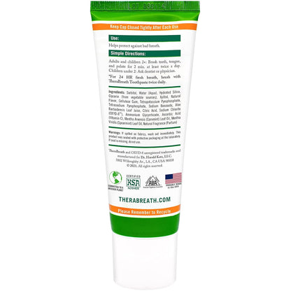 TheraBreath Fresh Breath Dentist Formulated Fluoride Free Toothpaste, Mild Mint, 4 Ounce (Pack of 2), Multi