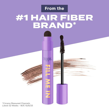 Toppik Fill Me In Hairline Filler, Hair Color Root Touchup, Hair Fibers Wand, Fills In Thinning Hairline, Hair Styling Product, 0.176 oz (5 g), Medium Blonde