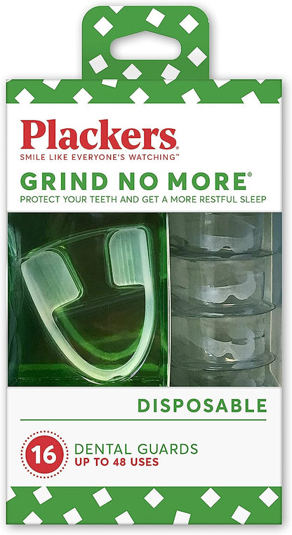 Plackers Grind No More Night Guard 16 Count & 10 Count, Nighttime Teeth Protection, Disposable Dental Guards