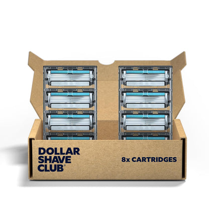 Dollar Shave Club | 4 Blade Razor Refills (8 Pack) | Swift Rinse Blades for Longer and Thicker Hair