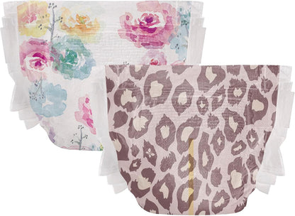 The Honest Company Clean Conscious Diapers | Plant-Based, Sustainable | Wild Thang + Rose Blossom | Club Box, Size 4 (22-37 lbs), 54 Count