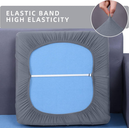 hyha Waterproof Couch Cushion Covers, Magic Sofa Covers Washable, Stretch Sofa Seat Cushion Slipcovers, Waterproof Couch Slipcovers for Dogs Pets, Furniture Protector (3 Pieces, Grey)