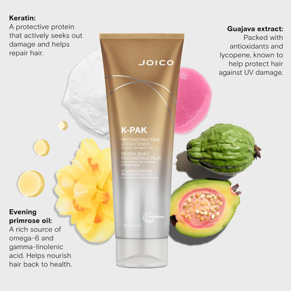 Joico K-PAK Daily Reconstructing Conditioner | For Damaged Hair | Restore Shine | Smooth & Detangle | Eliminate Static | With Keratin & Guajava Fruit Extract