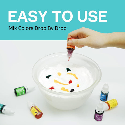 Eltin Food Coloring SET V1 - Gel Food Coloring Liquid For Baking | Edible Food Dye Coloring For Cake Decorating, Cookie Decorating, Slime | Easter, Christmas, Halloween Food Coloring Gel | Vegan Gel Food Coloring Set (12 Colors, 0.35oz/ea)