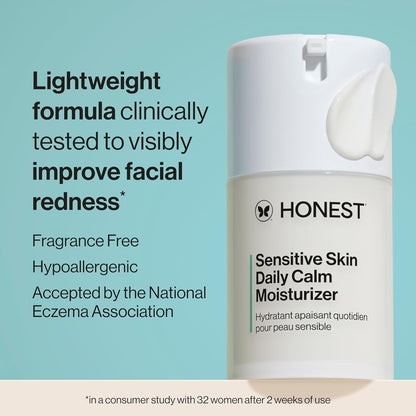 Honest Beauty The Daily Calm Lightweight Moisturizer for Sensitive Skin | Hyaluronic Acid + Calming Phyto-Blend | EWG Verified, Vegan + Cruelty Free | 1.7 fl oz