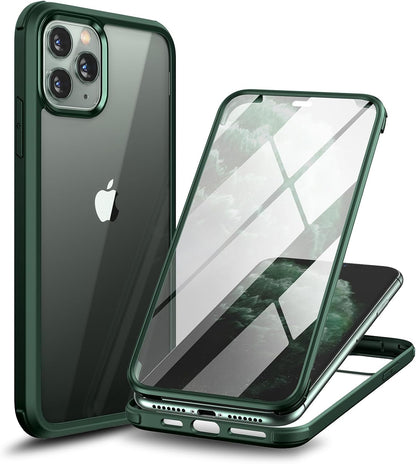 MEKKUXIN Designed for iPhone 11 Pro Max Case 6.5 Inch, Full Body Rugged Case with Built-in 9H Tempered Glass Screen Protector for iPhone 11 Pro Max, Midnight Green