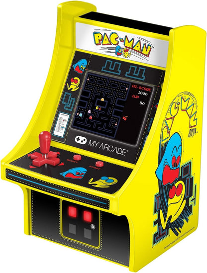 My Arcade DGUNL-3220 Micro Player Mini Arcade Machine Pac-Man Video Game, Fully Playable,6.75 Inch Collectible,Color Display, Speaker,Volume Buttons, Headphone Jack,Battery or Micro USB Powered, Black
