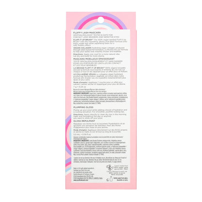 Pacifica Beauty Vegan Collagen Lash & Lip Kit - Fluffy Lash Mascara & Lip Gloss, Black, Long Lasting Volumizing, Set of 2