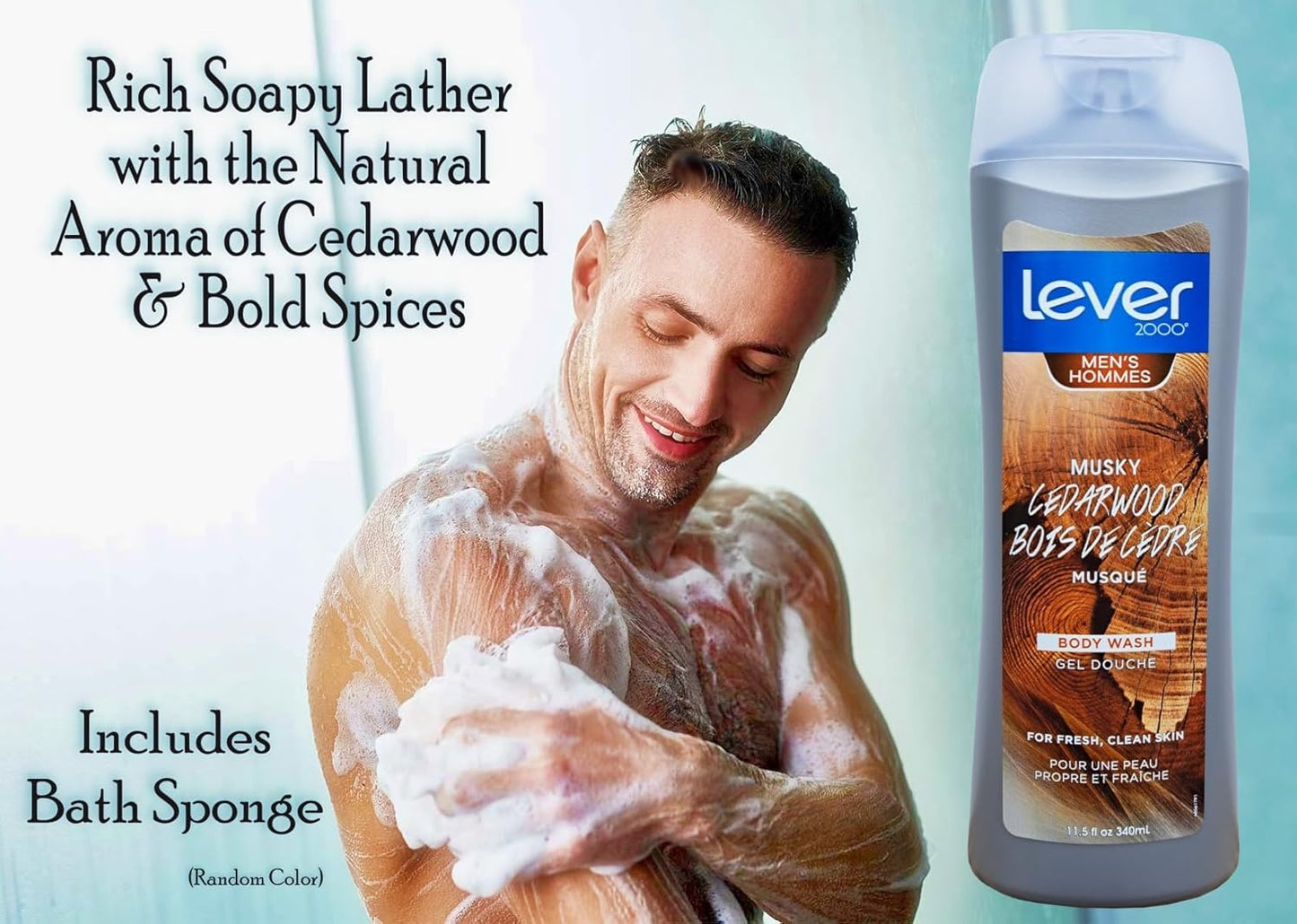 Lever 2000 Musky Cedarwood Body Wash for Men - 11.5 oz (340ml) - Fresh and Clean Skin with Bold Spices (2)