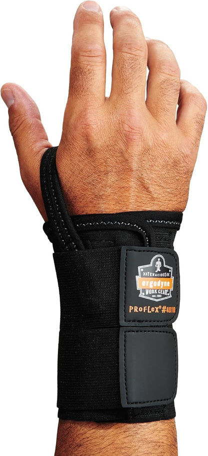 Ergodyne ProFlex 4010 Double-Strap Left Wrist Support, Black, Medium