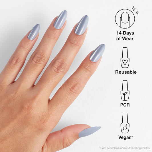 OPI xPRESS/ON Press on Nails | Long Almond Shape Nail Art | 30 Count With Glue | Instant Gel-Like Salon Manicure | Long Lasting, Reusable, Non-damaging