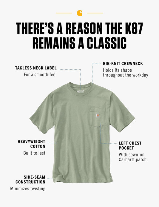 Carhartt Men's Loose Fit Heavyweight Short-Sleeve Pocket T-Shirt (Also Available in Big & Tall)