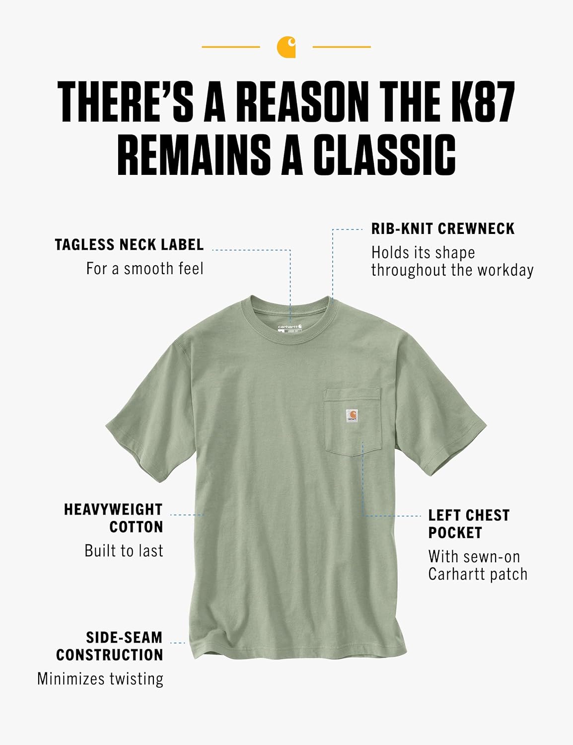 Carhartt Men's Loose Fit Heavyweight Short-Sleeve Pocket T-Shirt (Also Available in Big & Tall)