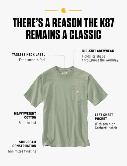 Carhartt Men's Loose Fit Heavyweight Short-Sleeve Pocket T-Shirt (Also Available in Big & Tall)