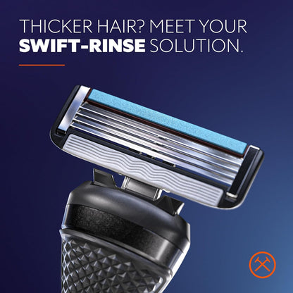 Dollar Shave Club | 4 Blade Razor Refills (8 Pack) | Swift Rinse Blades for Longer and Thicker Hair