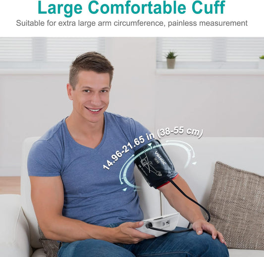 Large Extra Replacement Blood Pressure Cuff, Applicable for 14.9-21.6"/38-55cm, Fits More Adult Arm Circumferences(Cuff Only, Not Included BP Machine)