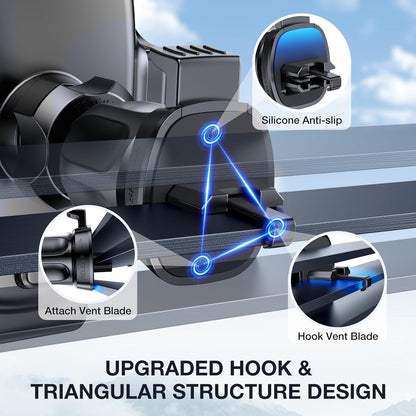 Miracase Upgraded-2nd Generation Universal Phone Holders for Your Car, 3 in 1 Air Vent Car Phone Holder Mount Compatible with iPhone 16/15/14/13/12/11 Series and All Phones