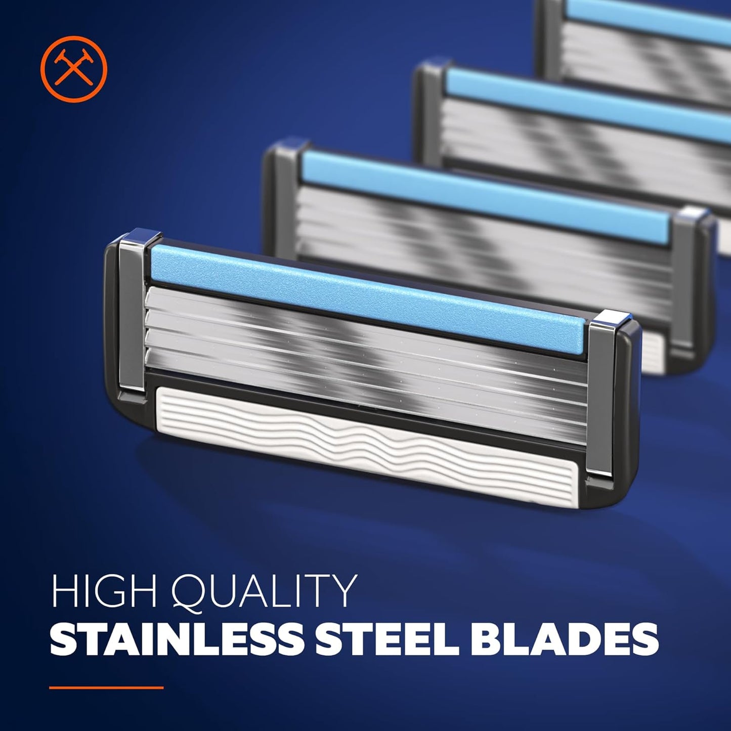 Dollar Shave Club | 4 Blade Razor Refills (8 Pack) | Swift Rinse Blades for Longer and Thicker Hair
