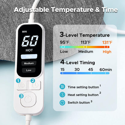 Ezona Heated Eye Mask, Warm Eye Compress Mask for Dry Eyes, USB Electric Eye Heating Pad with Temperature & Timer Control, Dry Eye Mask for Dry Eyes, Blepharitis, Sinus Migraine (Indigo)