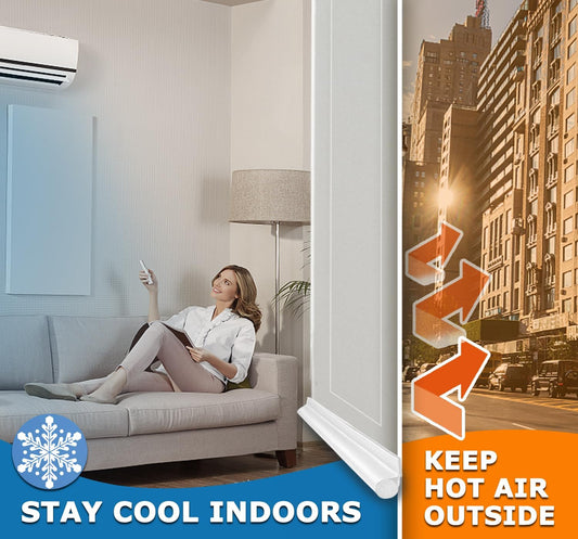 MAXTID Easy to Install Door Draft Stopper 32 Inch Door-Thresholds Under Door Seal Crack Sealer Door Bottom Seal Insulation Gap Blocker - Interior Front Door Sweep, Soundproof