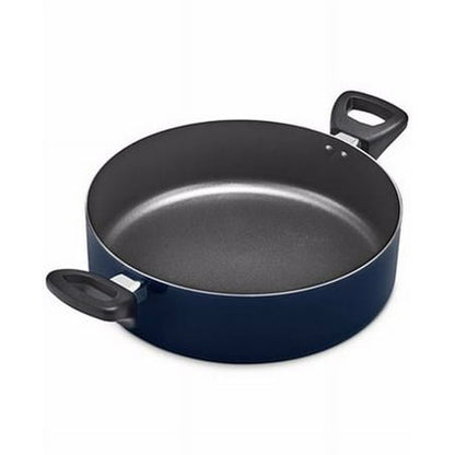 Bella 5 Piece Pan Set Nonstick Cookware for Everyday Cooking Pan with Lid, Navy Blue