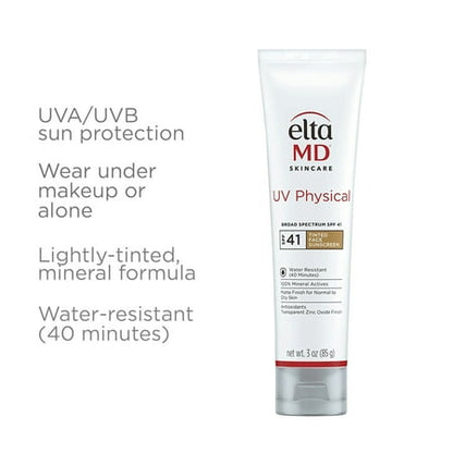 EltaMD UV Physical Broad Spectrum SPF 41 Lightly Tinted Facial Sunscreen 3 oz (85g)