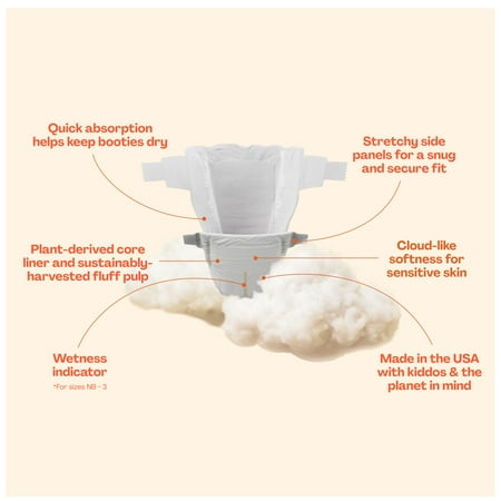 Hello Bello Premium Baby Diapers, Infant Size 4 Honeysuckle 58ct (Select for More Options)