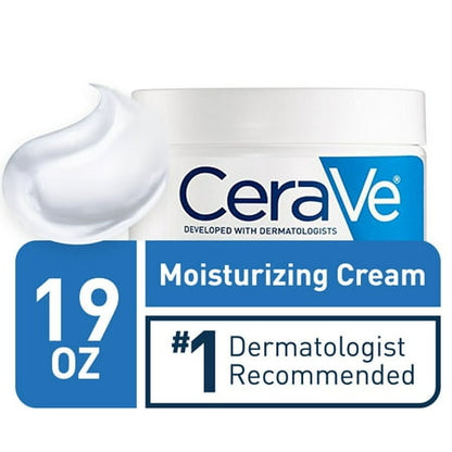CeraVe Moisturizing Cream Jar for Face and Body for Normal to Dry Skin, 16oz