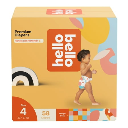 Hello Bello Premium Baby Diapers, Infant Size 4 Honeysuckle 58ct (Select for More Options)