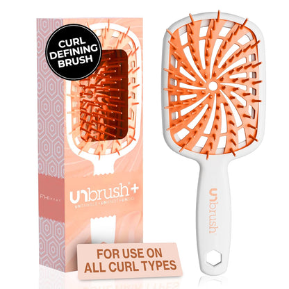 FHI Heat UNbrush Plus — Curly Hair Brush for Gentle & Effective Detangling on Wet or Dry Fragile Hair Types — Detangler Brush w/ 84 UltraFlex Bristles, Ultra-light, Vented, Anti Static Hairbrush