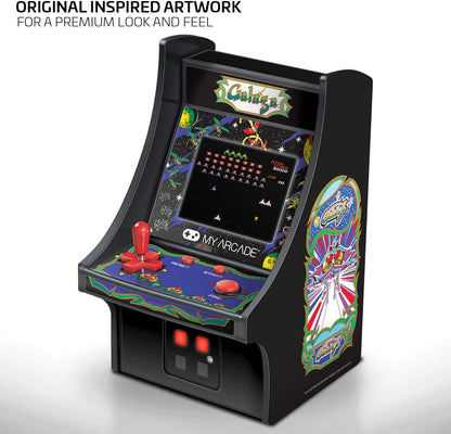 My Arcade Micro Player Mini Arcade Machine: Galaga Video Game, Fully Playable, 6.75 Inch Collectible, Color Display, Speaker, Volume Buttons, Headphone Jack, Battery or Micro USB Powered