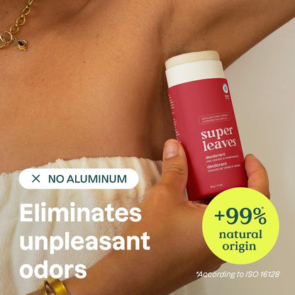 ATTITUDE Plastic-Free Deodorant, EWG Verified, Aluminum Free, Vegan Naturally Sourced Body Deodorants for Women & Men, Dermatologically Tested, Vine Leaves and Pomegranate, 3 Ounces