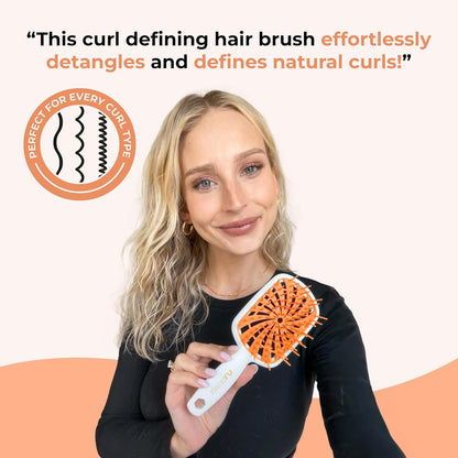 FHI Heat UNbrush Plus — Curly Hair Brush for Gentle & Effective Detangling on Wet or Dry Fragile Hair Types — Detangler Brush w/ 84 UltraFlex Bristles, Ultra-light, Vented, Anti Static Hairbrush