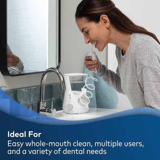 Waterpik Aquarius Water Flosser Professional For Teeth, Gums, Braces, Dental Care, Electric Power With 10 Settings, 7 Tips For Multiple Users And Needs, ADA Accepted, White WP-660 White Water Flosser