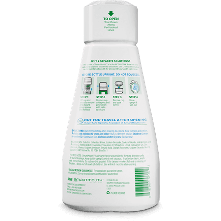 SmartMouth The Original Activated Dual-Solution Breath Rinse Mouthwash, Fresh Mint, 32 fl oz, Adult