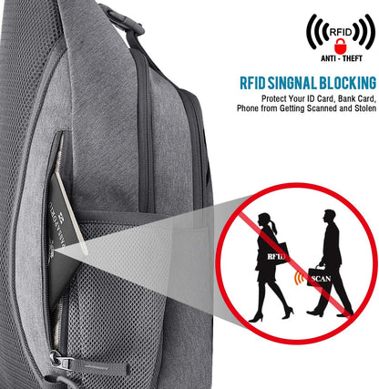 G4Free Sling Bag RFID Blocking Sling Backpack Crossbody Chest Bag Daypack for Hiking Travel